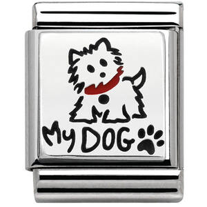 Nm 332203/12 Звено BIG символ "MY DOG" сталь/серебро 925°/эмаль