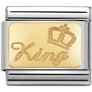 Nm 030121/48 Звено CLASSIC символ "KING" сталь/золото 750 gr.0,06