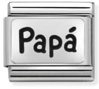 Nm 330109/08 Звено CLASSIC символ "Papa" сталь/серебро 925°