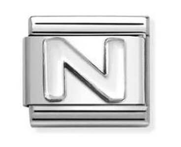 Nm 330113/14 Звено CLASSIC символ "N" сталь/серебро 925°