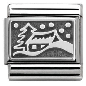 Nm 330102/23 Звено CLASSIC символ "ШАЛЕ" сталь/серебро 925°
