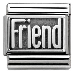 Nm 330102/31 Звено CLASSIC символ "FRIEND" сталь/серебро 925°