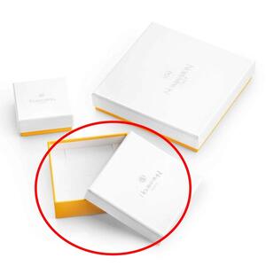 BOX125 Упаковочная коробка средняя желто-белая квадратная 9,5х3х9,5 см