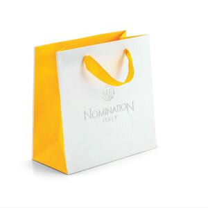 BUSTA-SHOP15 Бумажный пакет желто-белый 17*17 см 2022