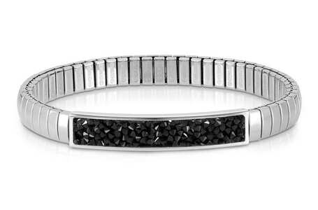 Nm 043220/011 Браслет GLITTER EDITION длина 19 см, ширина см, сталь, кристаллы черные