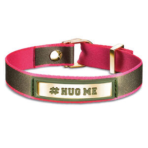 Nm 131001/008 Браслет ME "HUG ME" ремешок текстиль красный-зеленый, сталь, позолота