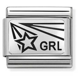 Nm 330109/18 Звено CLASSIC символ "GRL Star" сталь/серебро 925°