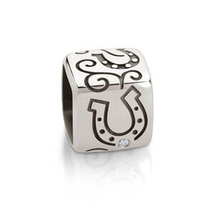 Nm 163201/002 Кубик большой CUBIAMO SILVER символ "ПОДКОВА", серебро 925°, кубики циркония Swarovski.