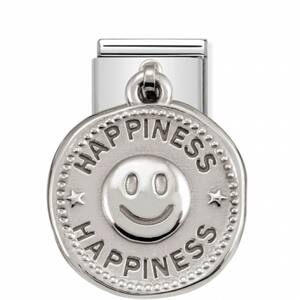 Nm 331804/05 Звено подвеска CLASSIC символ "HAPPINESS" сталь, серебро 925°