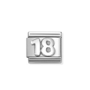 Nm 330101/56 Звено CLASSIC символ "18" сталь/серебро 925°