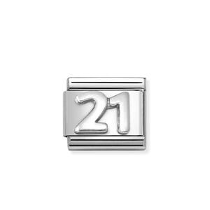 Nm 330101/57 Звено CLASSIC символ "21" сталь/серебро 925°