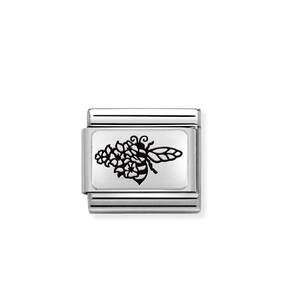 Nm 330111/21 Звено CLASSIC символ "Пчела с цветами" сталь/серебро 925°
