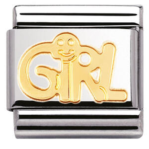 Nm 030107/03 Звено CLASSIC символ "GIRL" сталь/золото 750 gr.0,06