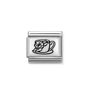 Nm 330111/26 Звено CLASSIC символ "Чашка с цветком" сталь/серебро 925°