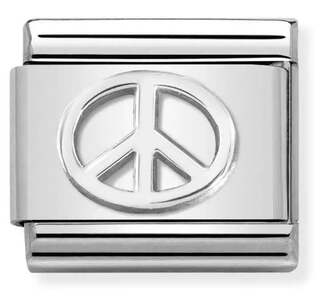 Nm 330106/04 Звено CLASSIC символ "PEACE" сталь/серебро 925°