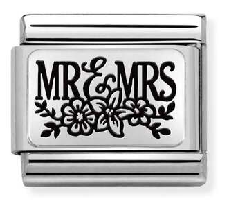 Nm 330111/15 Звено CLASSIC символ "MR & MRS" сталь/серебро 925°
