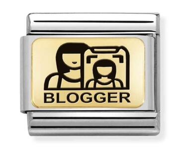 Nm 030166/08 Звено CLASSIC символ "Блоггер" сталь/золото