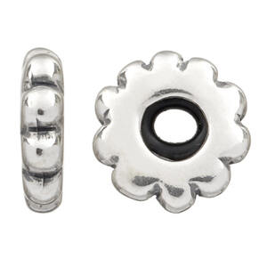 BESR009 Звено-стоппер TEDORA серебро 925°, масса серебра 1,4 г, вставка рез.кольцо, масса изделия 1,4 г