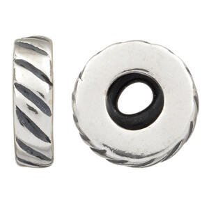 BESR010 Звено-стоппер TEDORA серебро 925°, масса серебра 1,3 г, вставка рез.кольцо, масса изделия 1,3 г