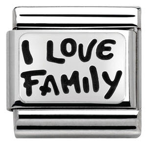 Nm 330102/34 Звено CLASSIC символ "I LOVE FAMILY" сталь/серебро 925°
