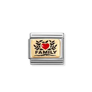 Nm 030289/07 Звено CLASSIC символ "FAMILY" сталь/золото 750°/эмаль красная
