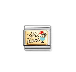 Nm 030289/08 Звено CLASSIC символ "FRIENDS" сталь/золото 750°/эмаль