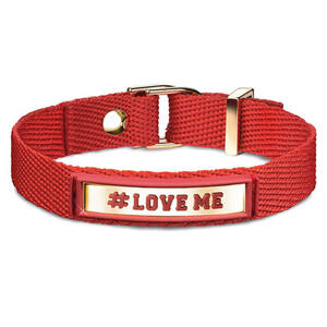 Nm 131001/010 Браслет ME "LOVE ME- Люби меня" ремешок текстиль красный, сталь, позолота