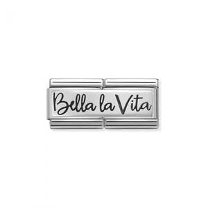 Nm 330710/06 Звено двойное CLASSIC символ "Bella la Vita" сталь/серебро 925°